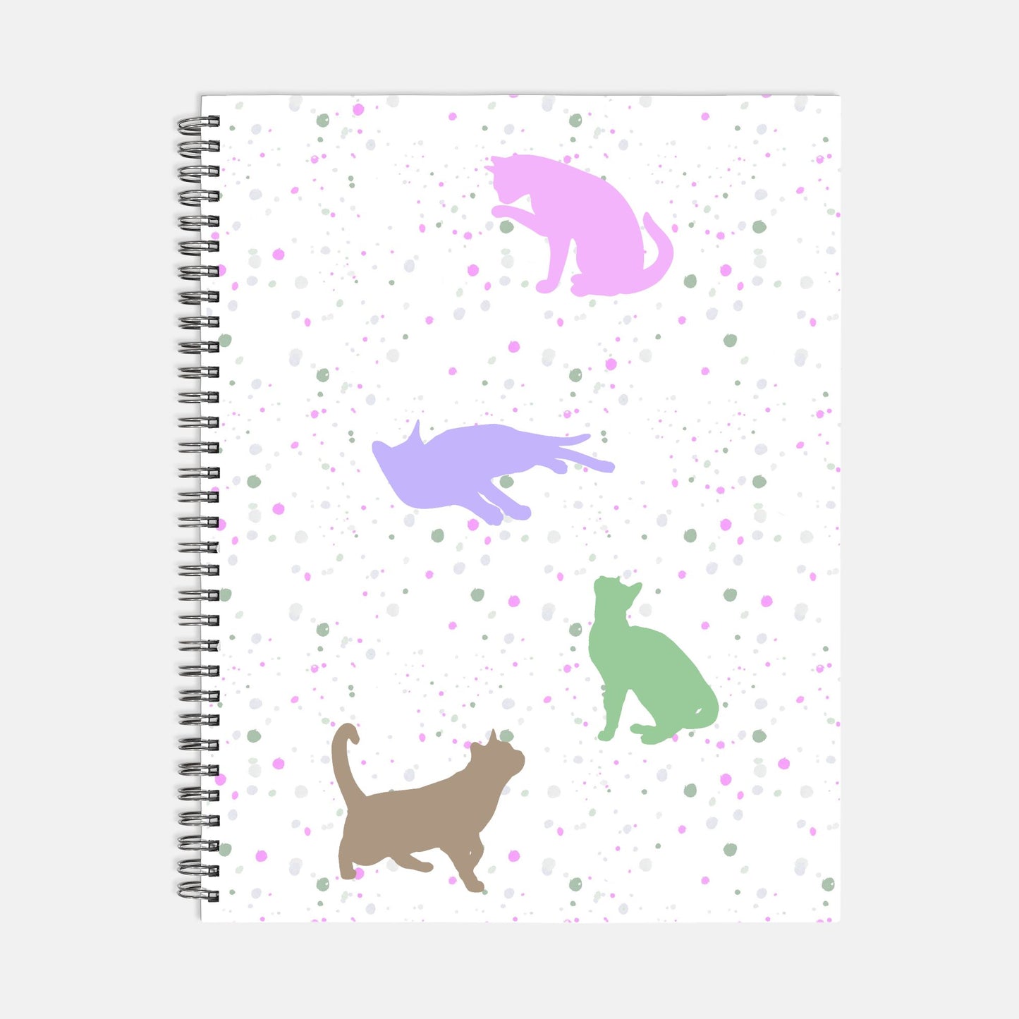 Cat Antics Notebook Hardcover Spiral 8.5 x 11