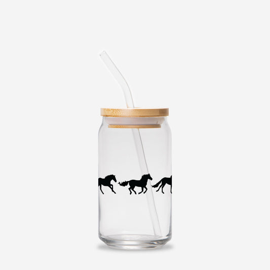 Horse Gallop Glass Can 16oz