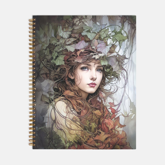 Fairy Queen Notebook Hardcover Spiral 8.5 x 11