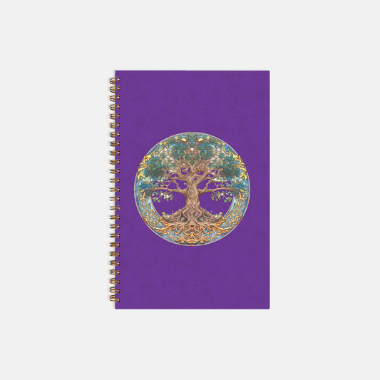 Purple Tree of Life journal Notebook Hardcover Spiral 5.5 x 8.5