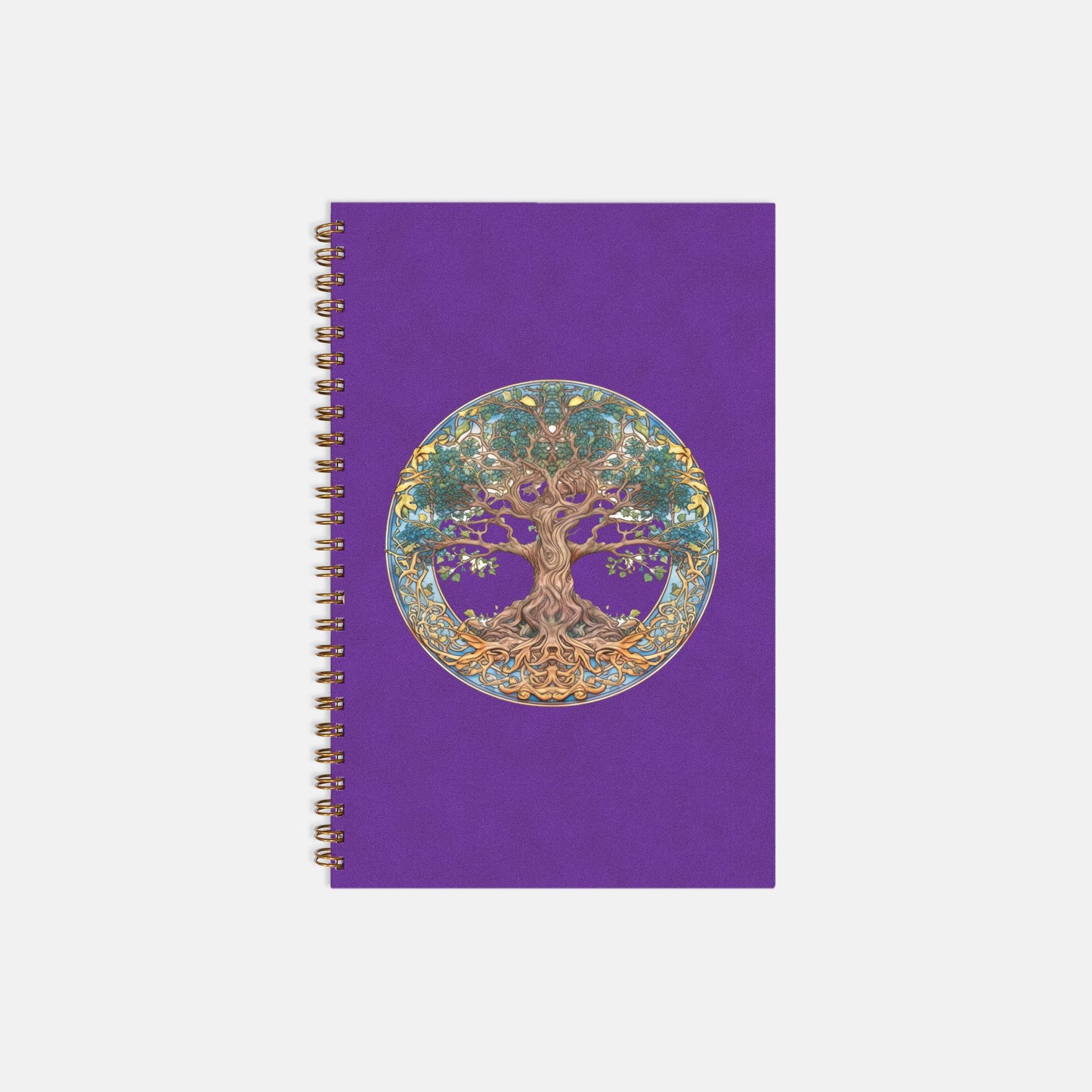 Purple Tree of Life journal Notebook Hardcover Spiral 5.5 x 8.5