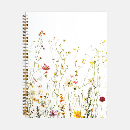 Wildflower Journal Notebook Hardcover Spiral 8.5 x 11