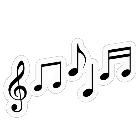 Music Notes Kiss Cut Stickers - 3" x 3"