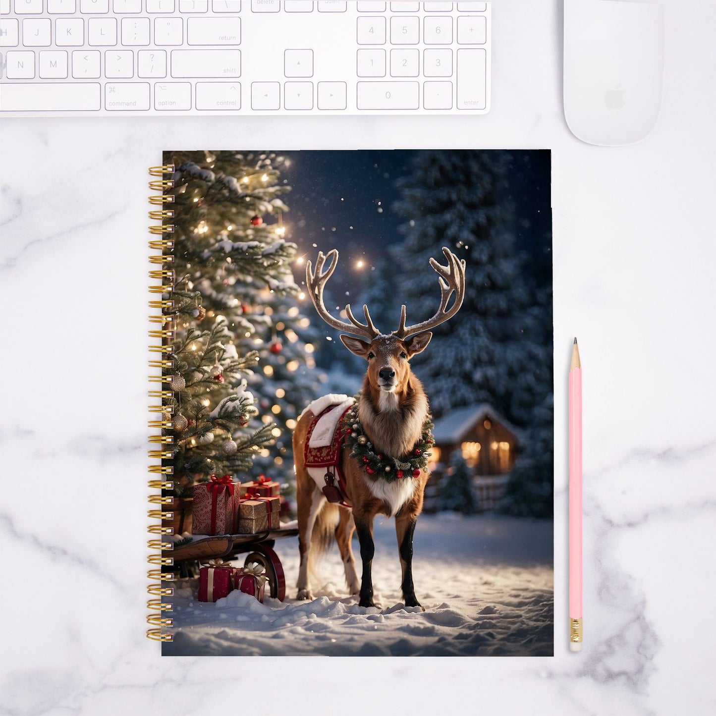 Reindeer (Magnyr) Notebook Hardcover Spiral 8.5 x 11