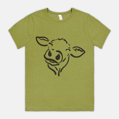Cheerful Cow in Heathers Tee Shirt