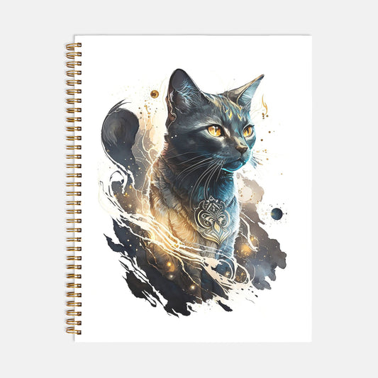 Bast Cat Journal Notebook Hardcover Spiral 8.5 x 11