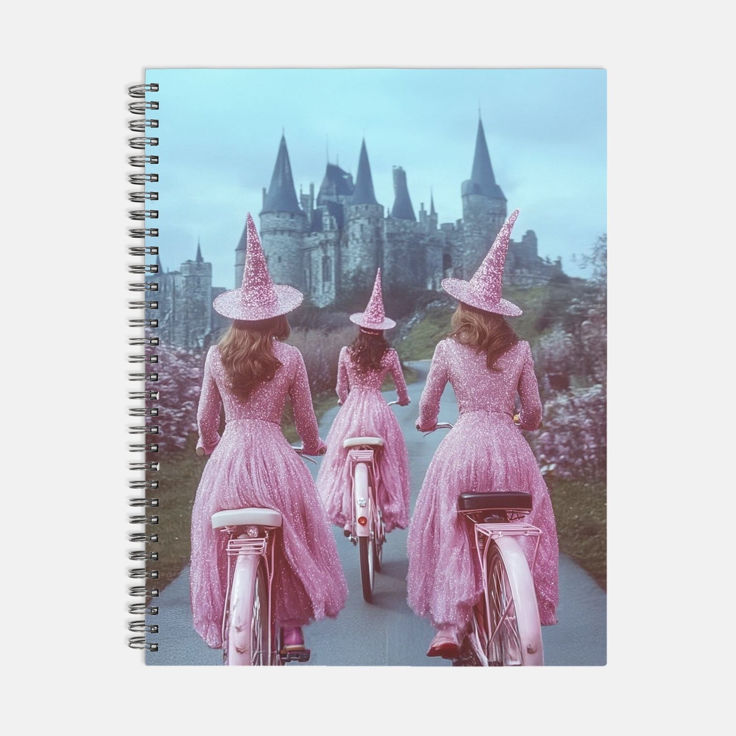 Pink Wardenguard Witches Notebook Hardcover Spiral 8.5 x 11