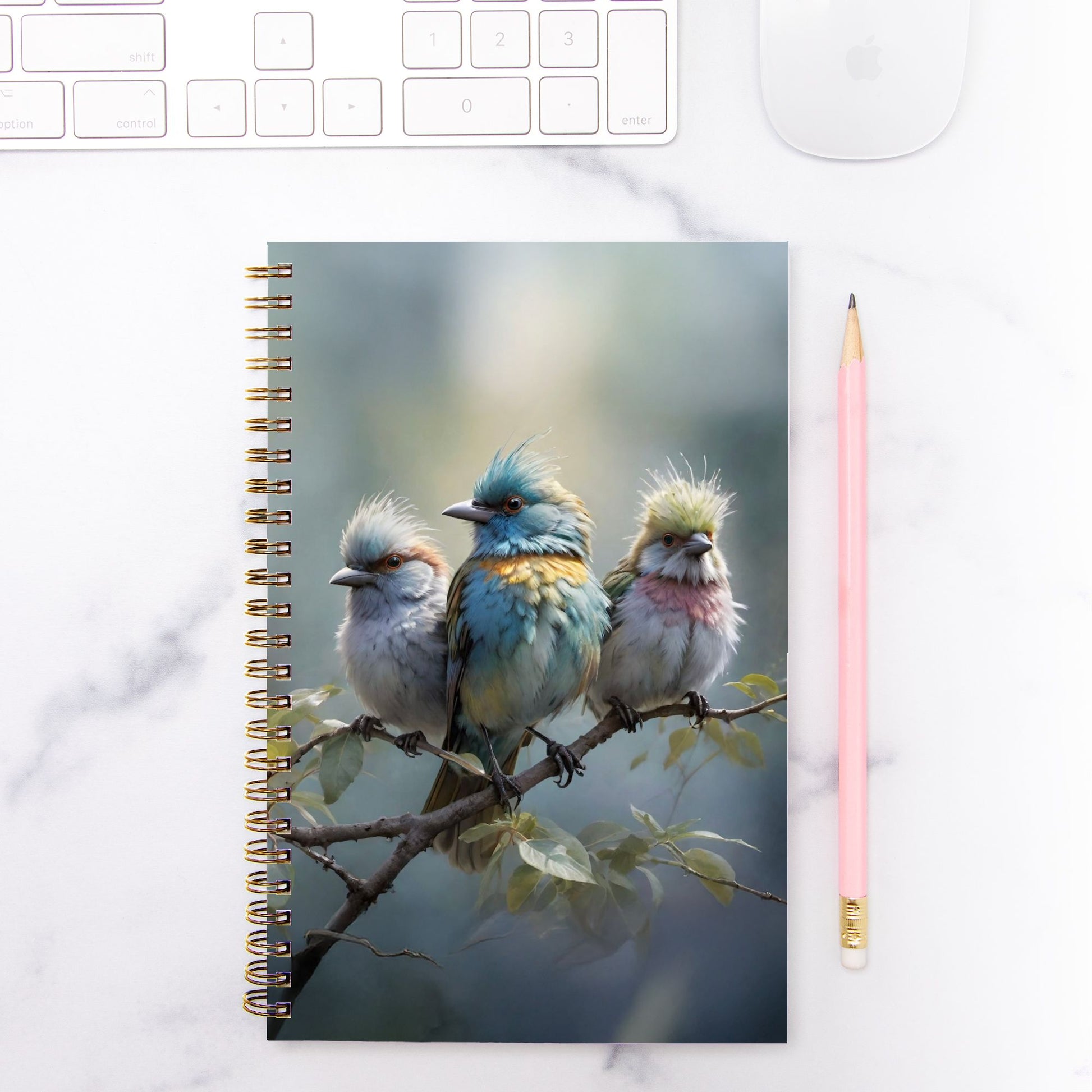 Enchanted Birds Notebook Hardcover Spiral 5.5 x 8.5