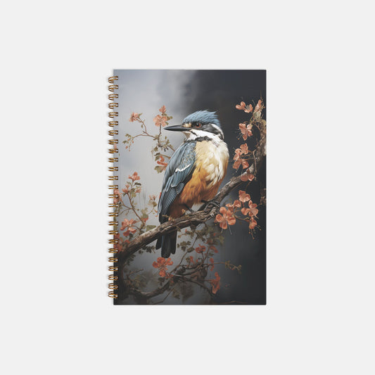 Blue Exotic Bird Notebook Hardcover Spiral 5.5 x 8.5