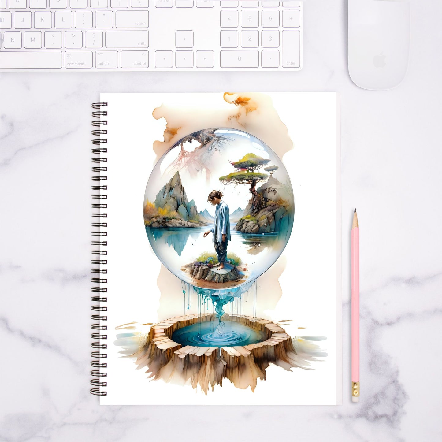 Worlds Inside of Worlds Journal Notebook Hardcover Spiral 8.5 x 11