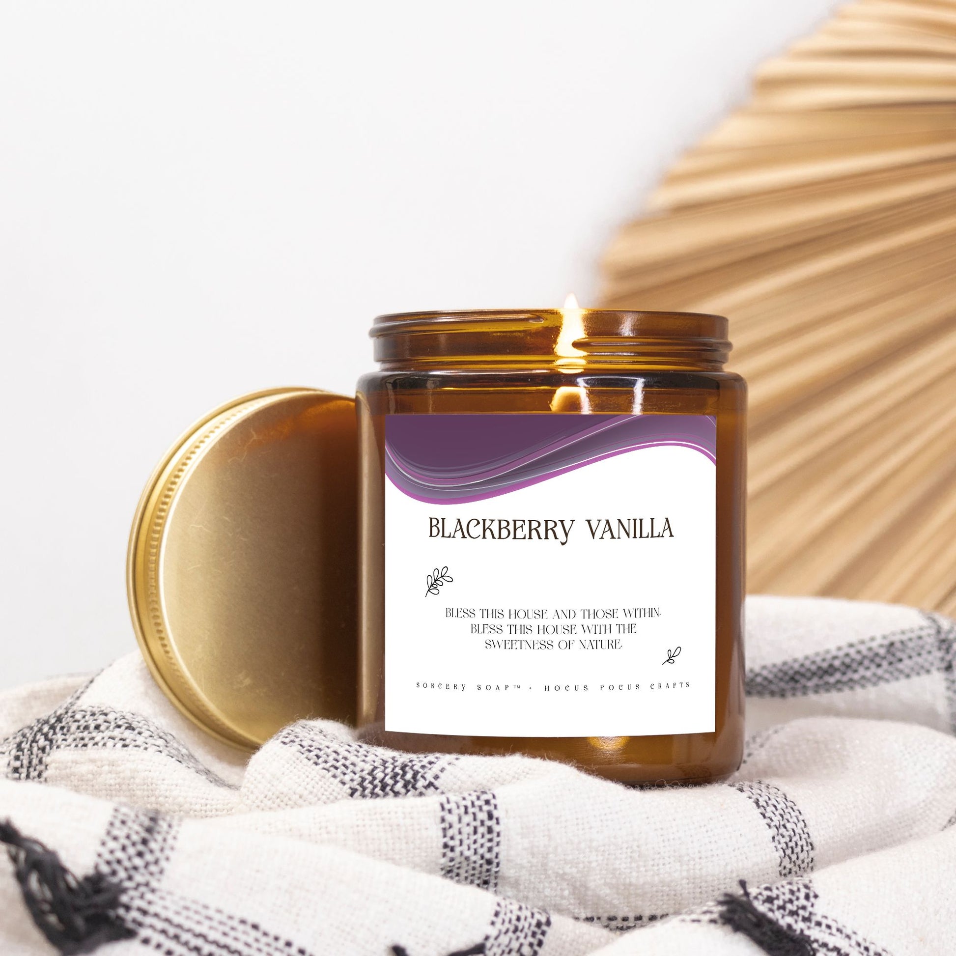 Candle Amber Jar 9oz Blackberry Vanilla