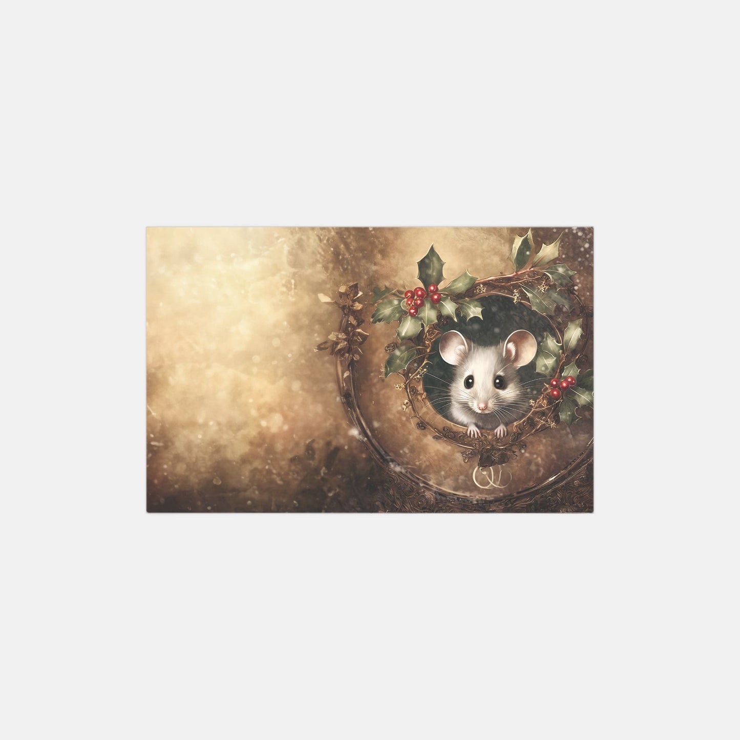 Christmas Mouse Folded Card A2 (QTY 10)