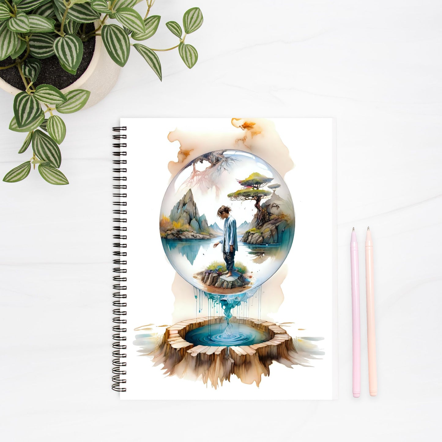 Worlds Inside of Worlds Journal Notebook Hardcover Spiral 8.5 x 11