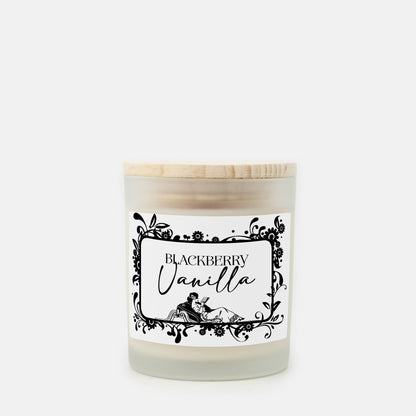 Blackberry Vanilla Candle Frosted Glass (Hand Poured 11 oz)