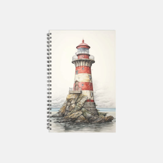 Ancient Lighthouse Notebook Hardcover Spiral 5.5 x 8.5