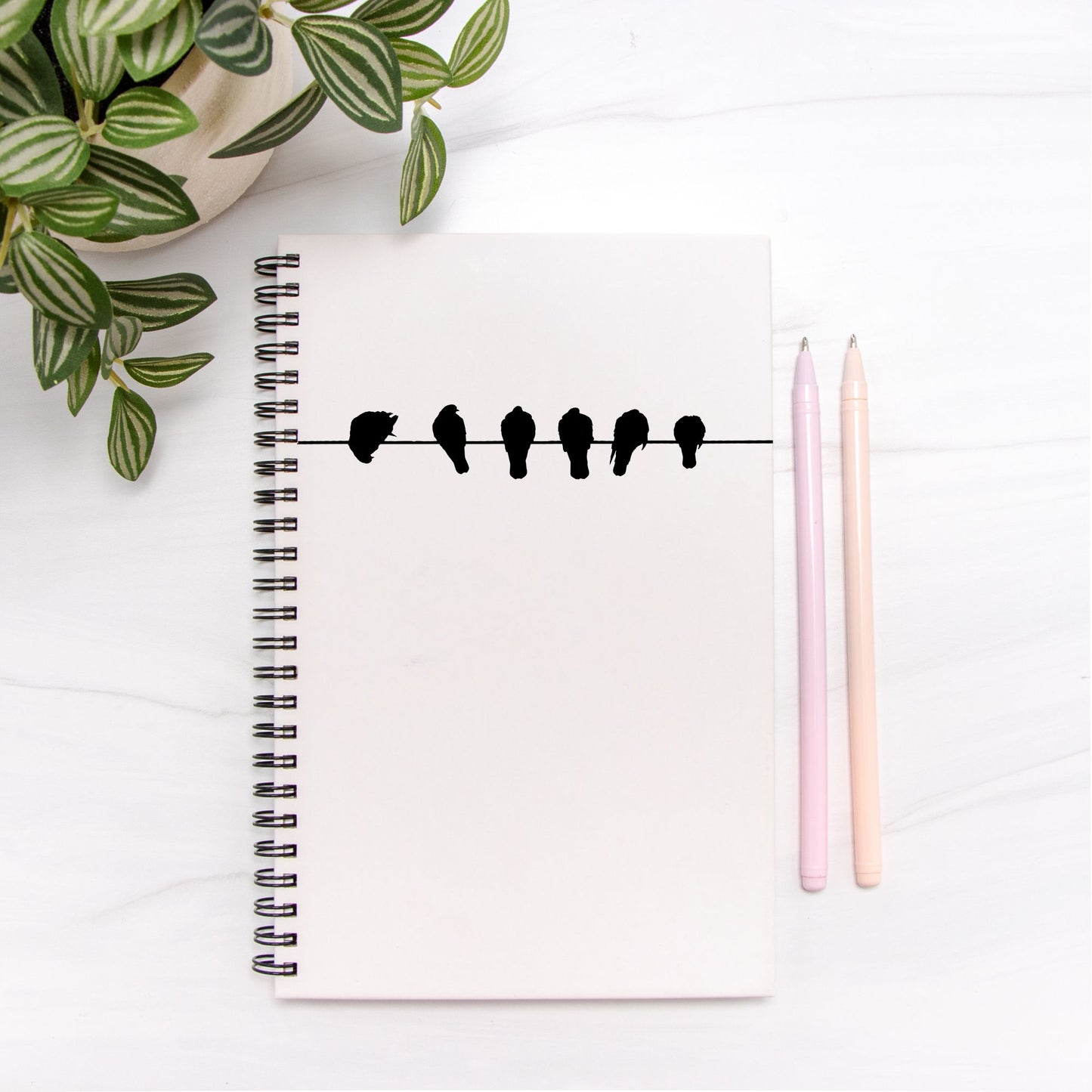 Birds On A Wire Notebook Hardcover Spiral 5.5 x 8.5