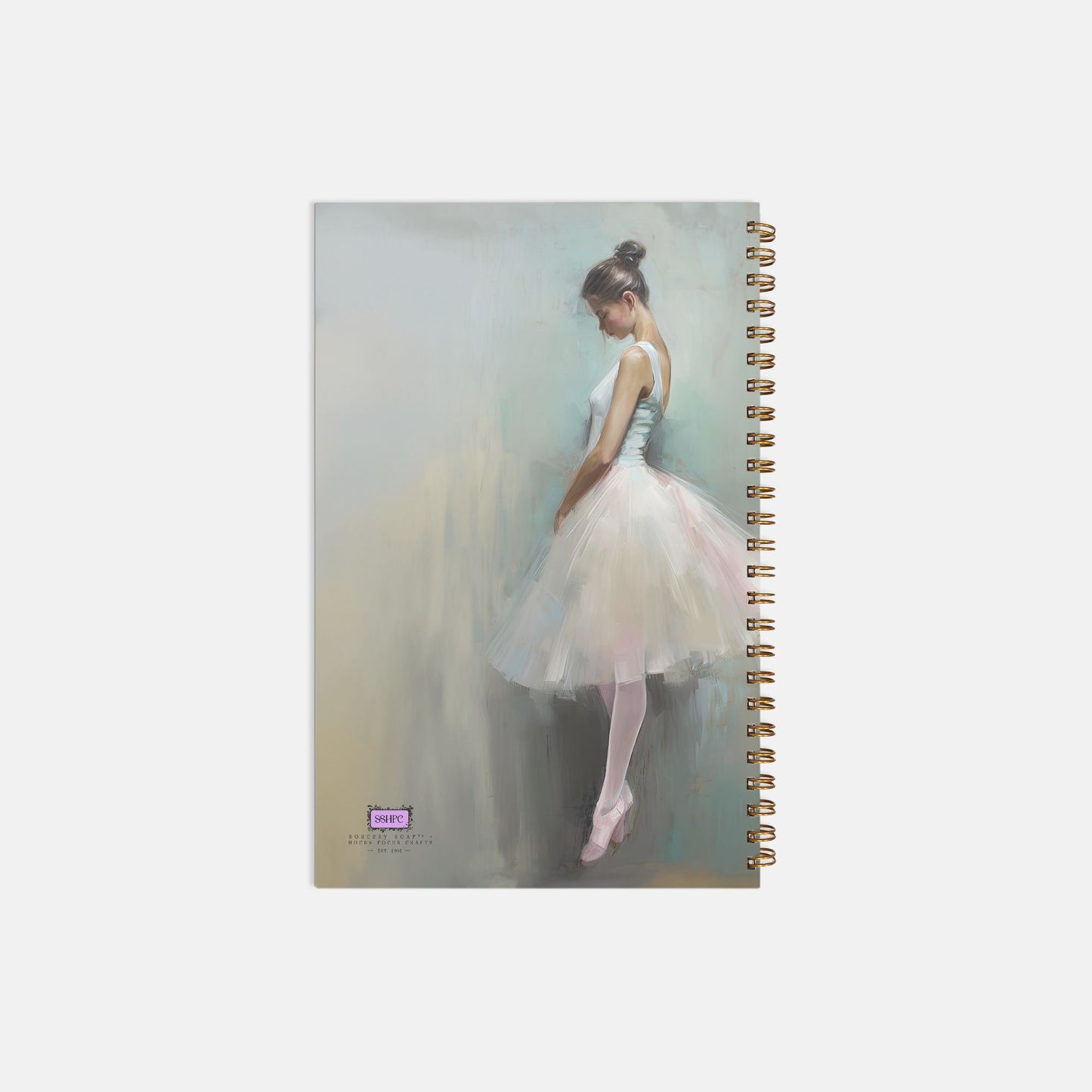 Ballerina Contemplation Notebook Hardcover Spiral 5.5 x 8.5
