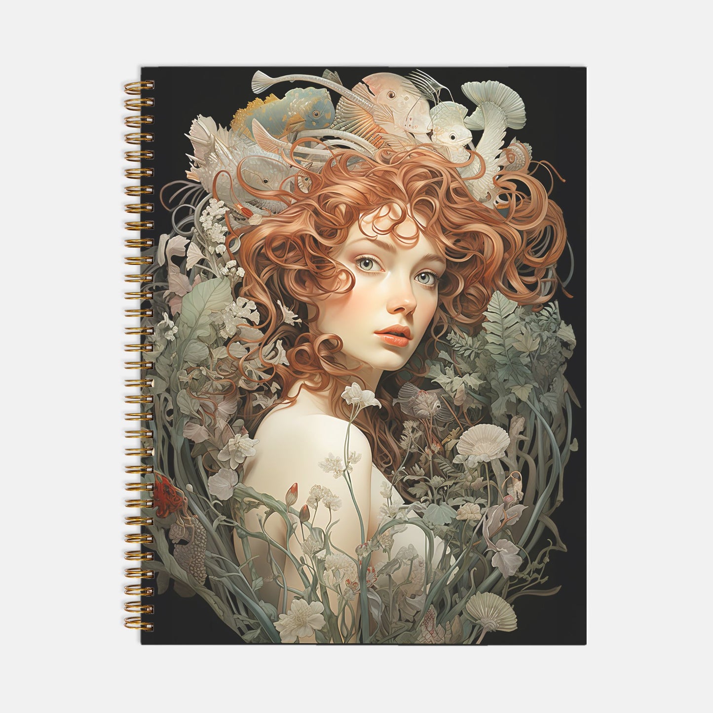 Sea Goddess Journal Notebook Hardcover Spiral 8.5 x 11