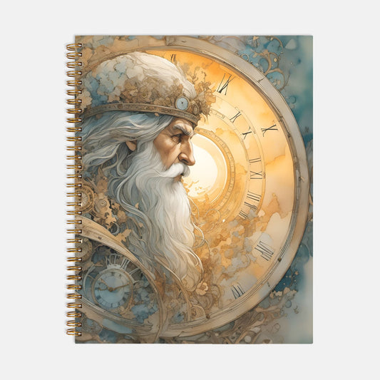 Father Time Journal Notebook Hardcover Spiral 8.5 x 11