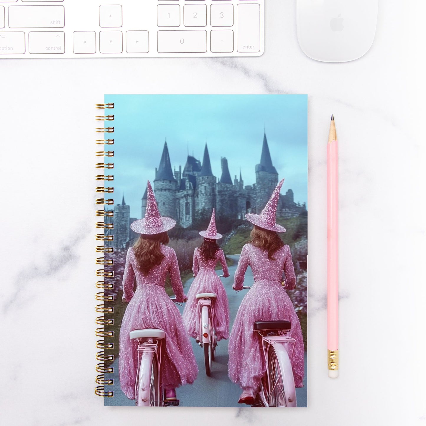 Pink Wardenguard Witches Notebook Hardcover Spiral 5.5 x 8.5