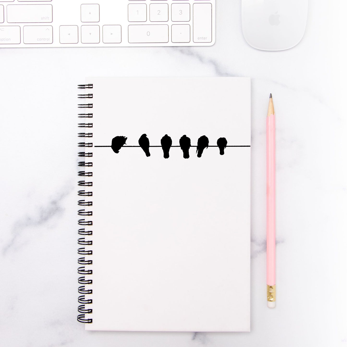 Birds On A Wire Notebook Hardcover Spiral 5.5 x 8.5