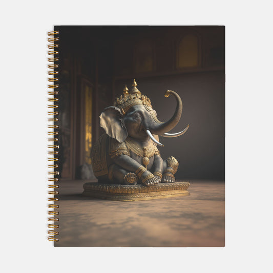 Ganesh Elephant Journal Notebook Hardcover Spiral 8.5 x 11