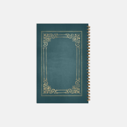 Green Linen Dragon Notebook Hardcover Spiral 5.5 x 8.5