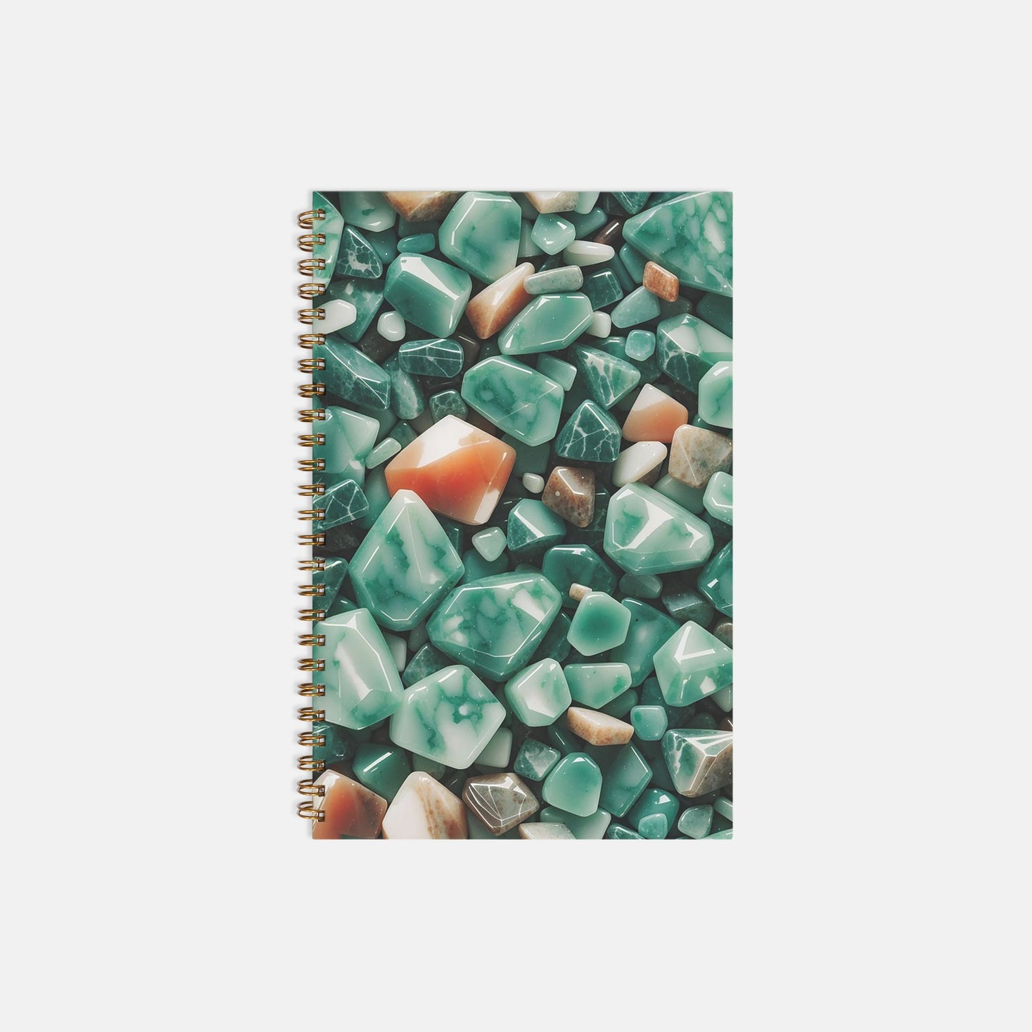 Jade and Carnelian Notebook Hardcover Spiral 5.5 x 8.5