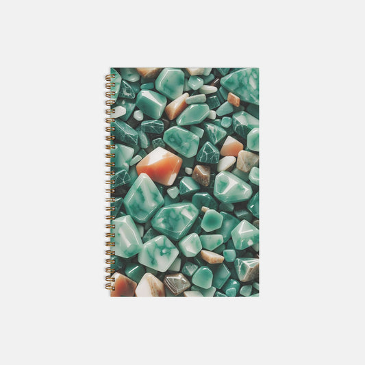 Jade and Carnelian Notebook Hardcover Spiral 5.5 x 8.5
