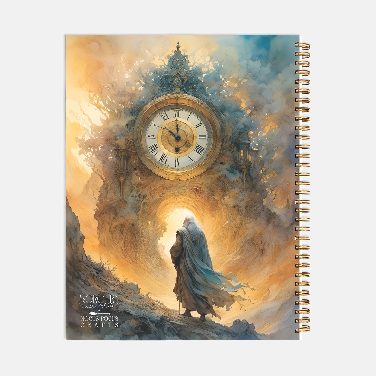 Father Time Journal Notebook Hardcover Spiral 8.5 x 11