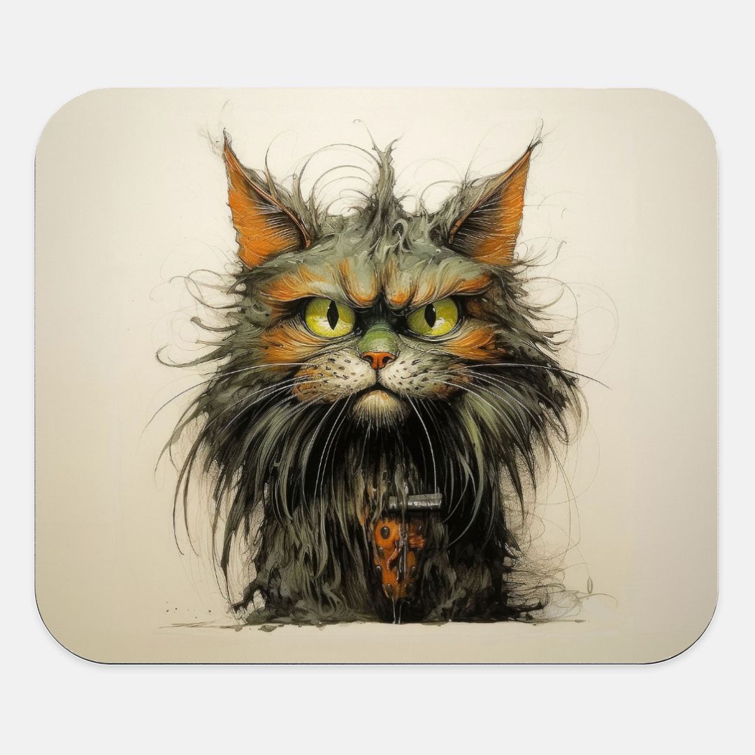 Steampunk Grumpy Cat Mouse Pad