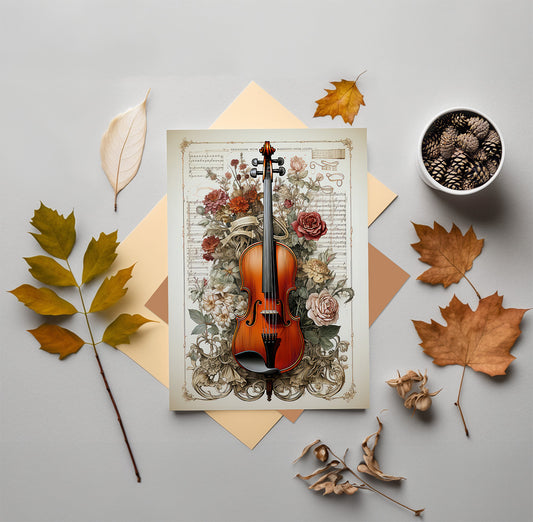 Antique Music Folded Card A2 (QTY 10)