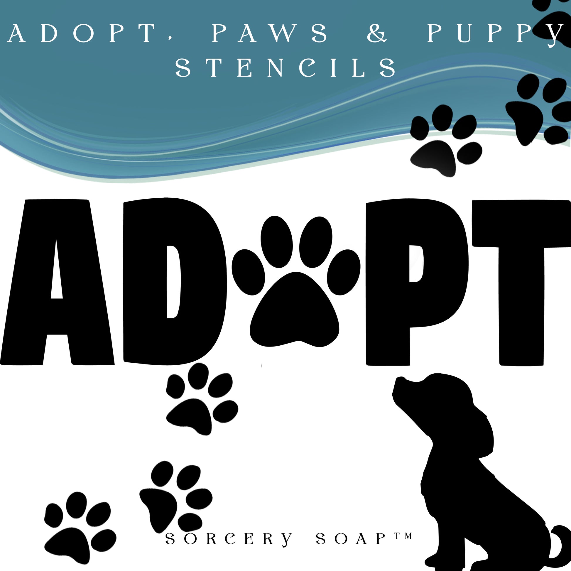 Adopt Paw Prints and Puppy Stencils - Sorcery Soap