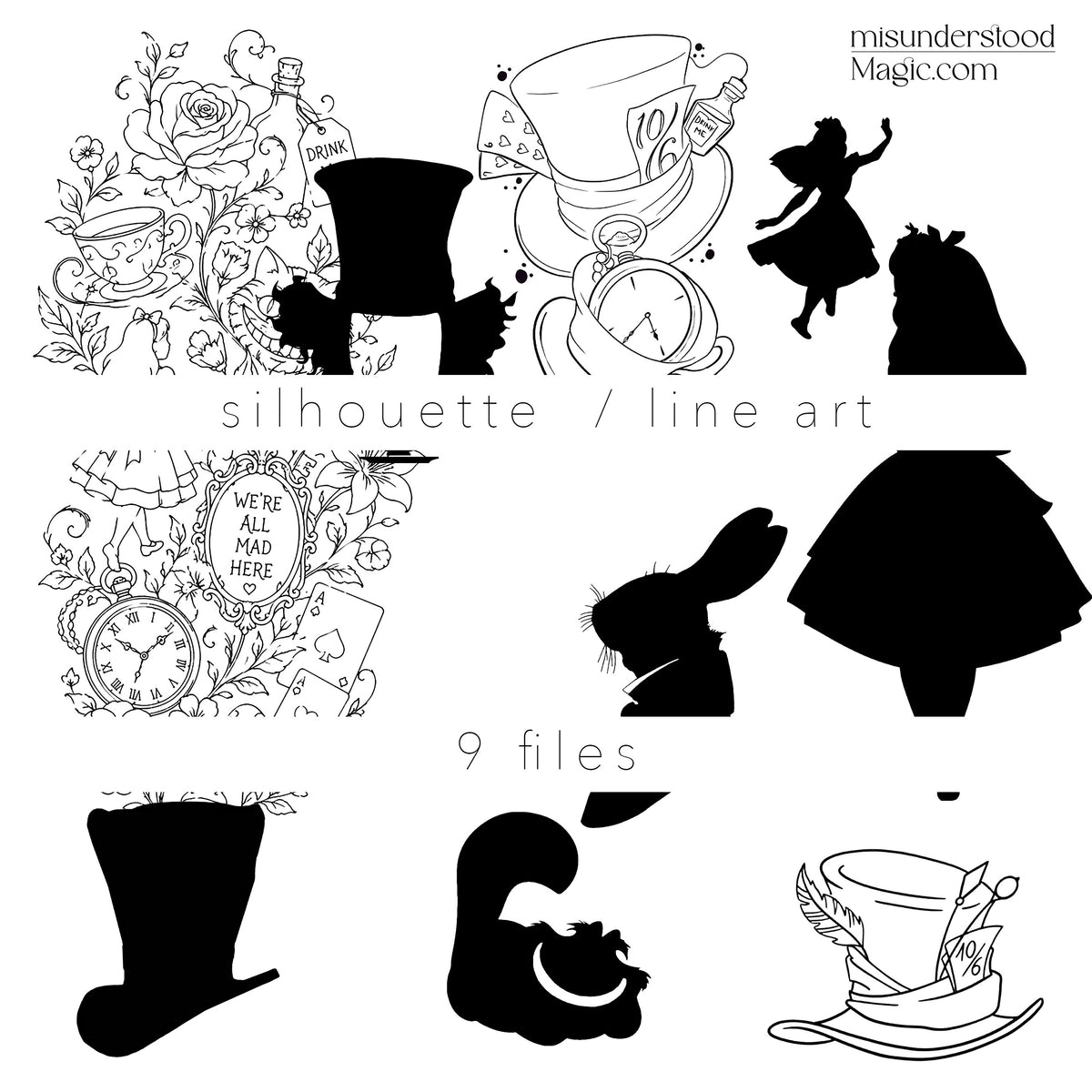 Alice In Wonderland Clip Art Digital Download