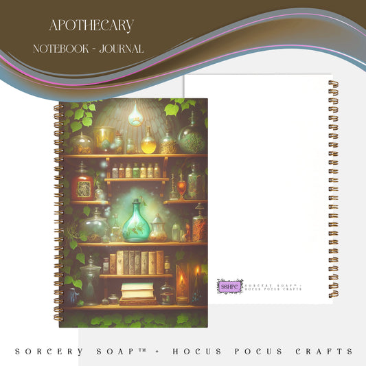 Apothecary Journal Notebook Hardcover Spiral 5.5 x 8.5