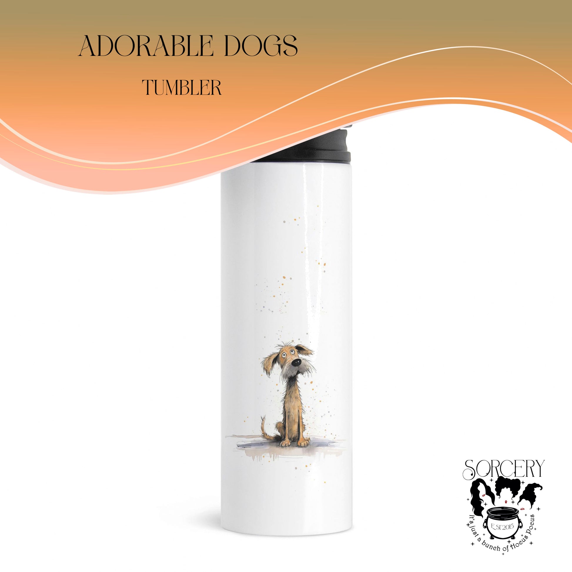 Adorable Dogs Thermal Tumbler by Sorcery Soap Hocus Pocus Crafts