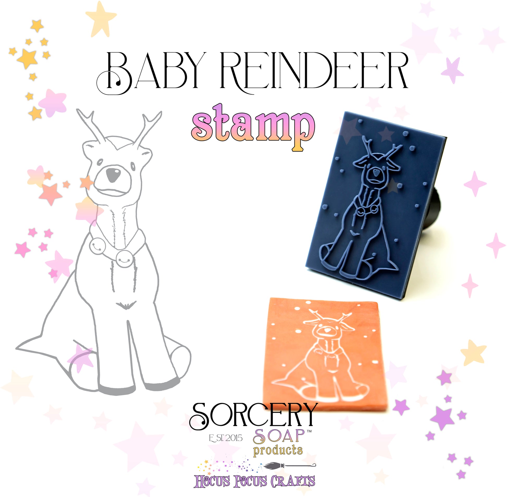 Holiday Baby Reindeer Stamp