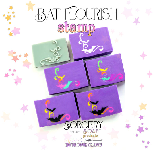 Bat Flourish Soap Stamp