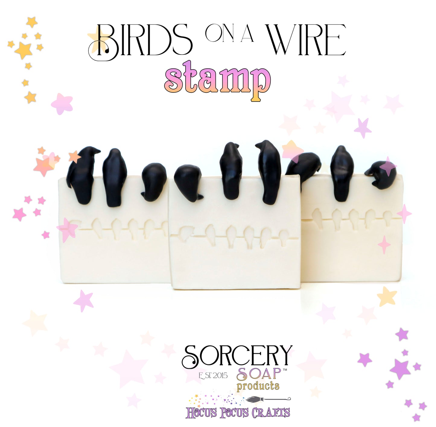 Birds On A Wire Soap Stamp