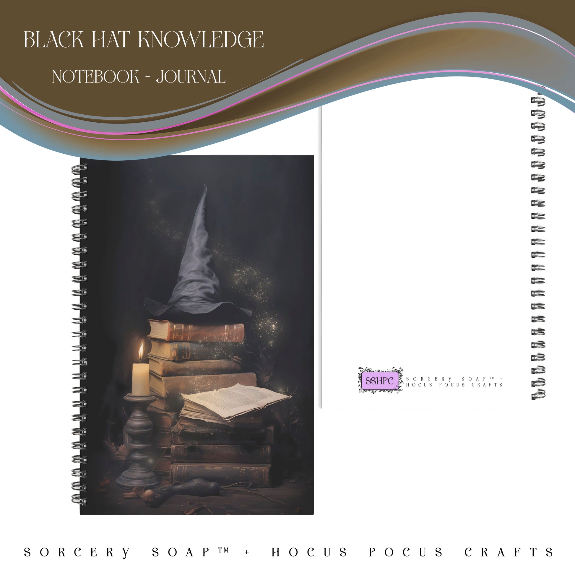 Black Hat Knowledge Notebook Hardcover Spiral 5.5 x 8.5