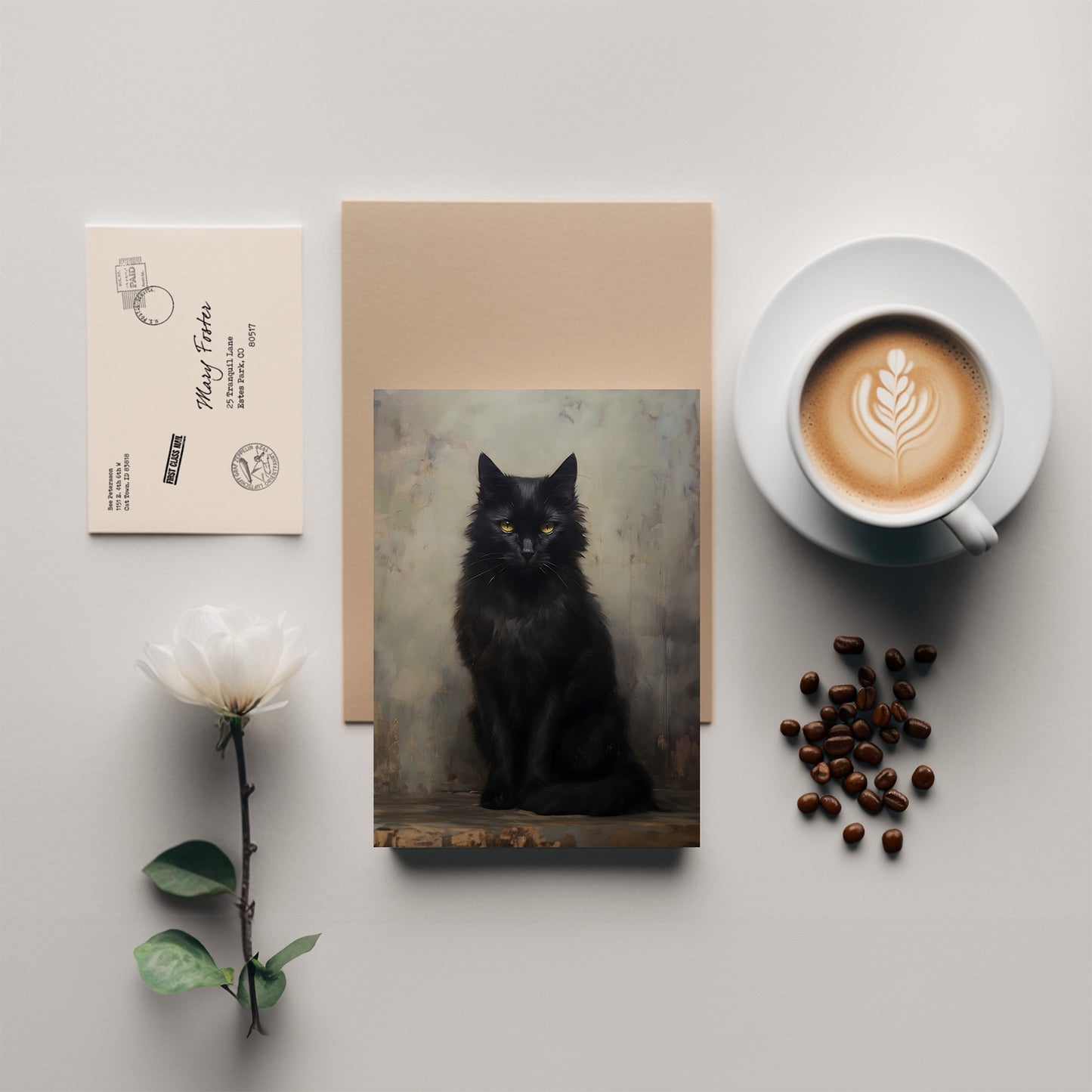 Black Cat Greeting Card Sorcery Soap