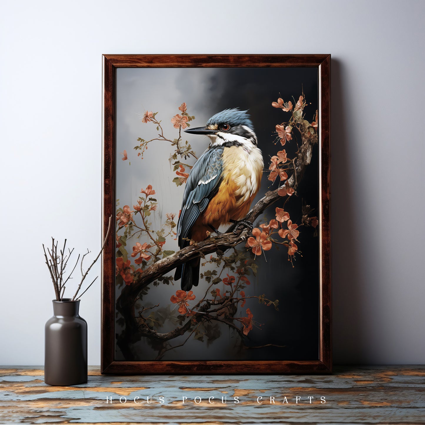 Blue Exotic Bird Print - 18" x 24"