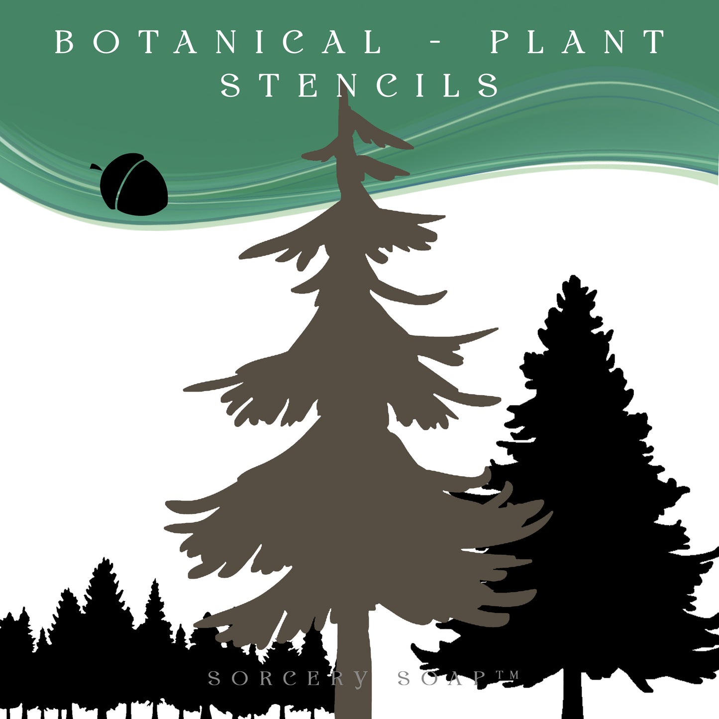 Botanical plant flower stencil - Sorcery Soap