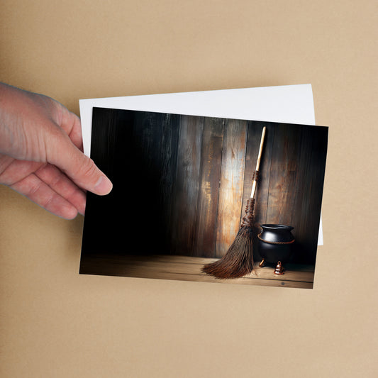 Bell Broom and Cauldron Postcard 4x6 (QTY 10)