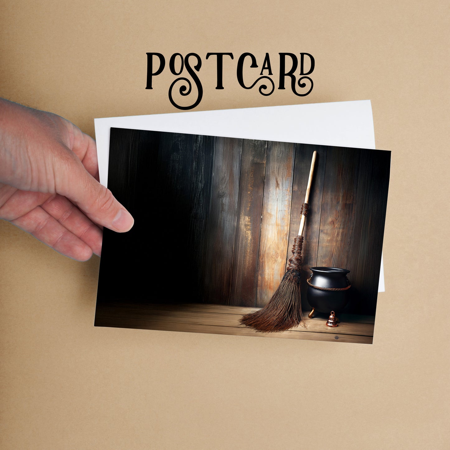 Bell Broom and Cauldron Postcard 4x6 (QTY 10)
