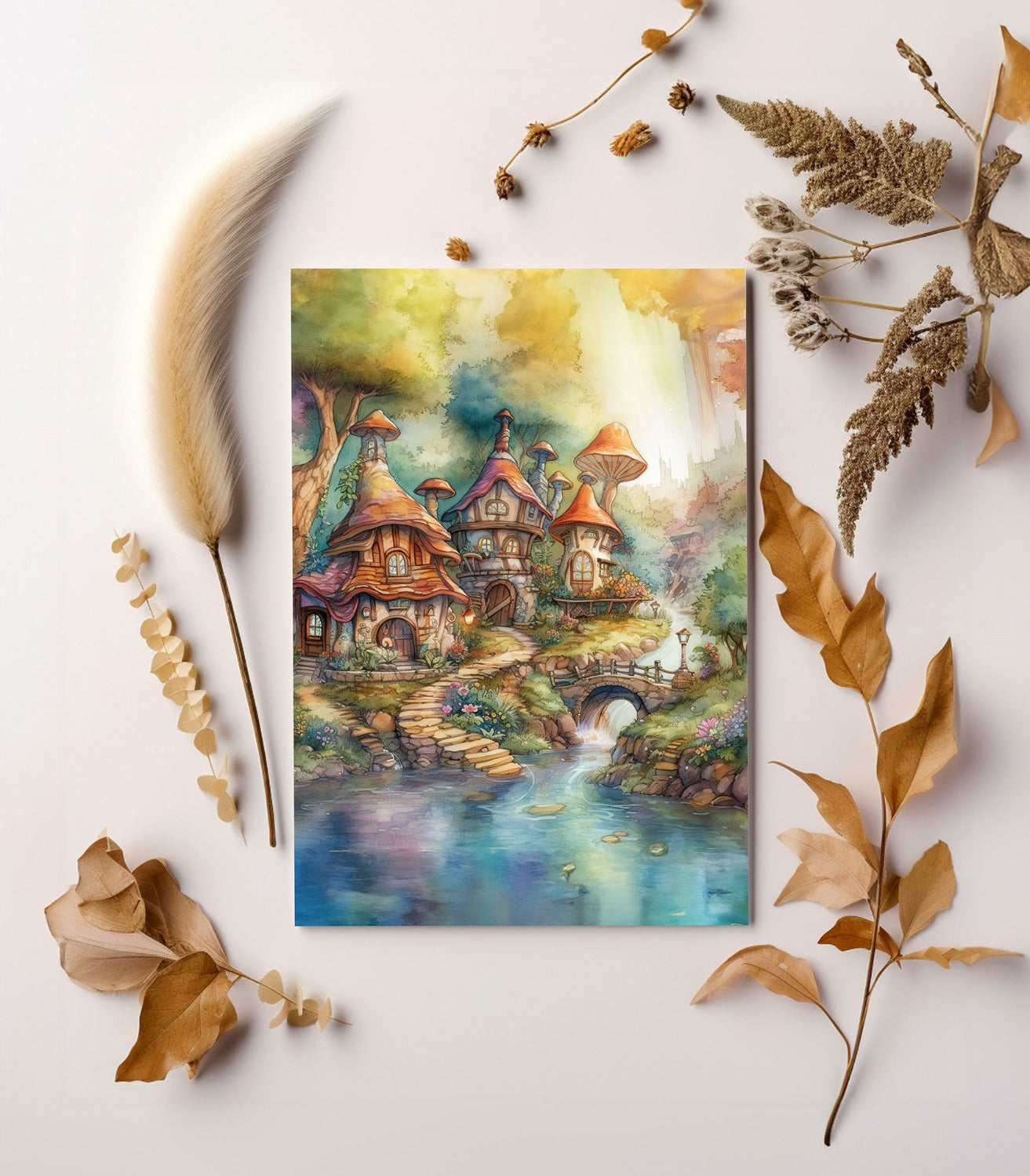 Fairy Watery Village Greeting Card