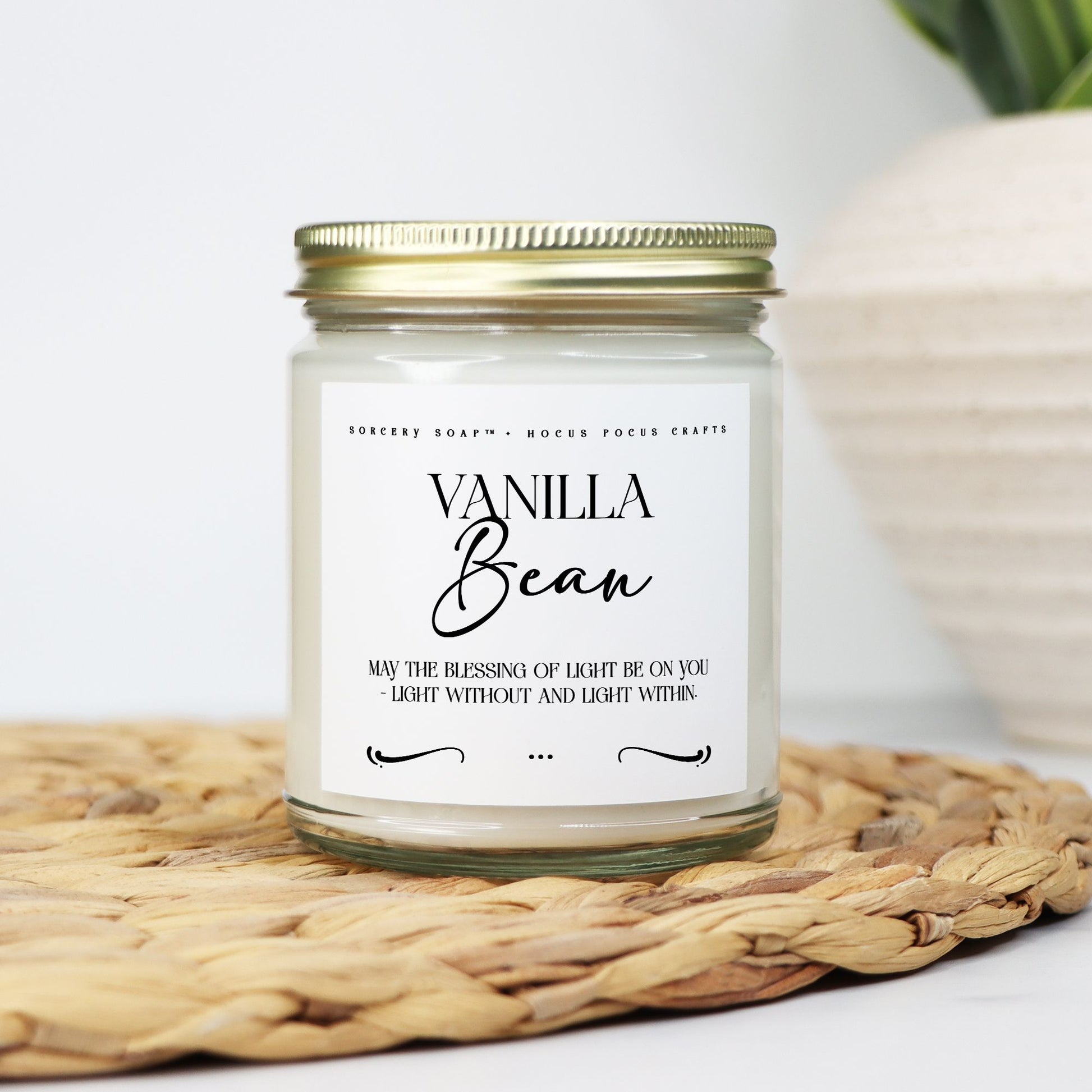 Vanilla Bean Candle Clear Jar 9oz