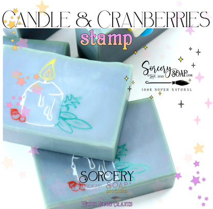 Candle and Cranberries Soap Stamp