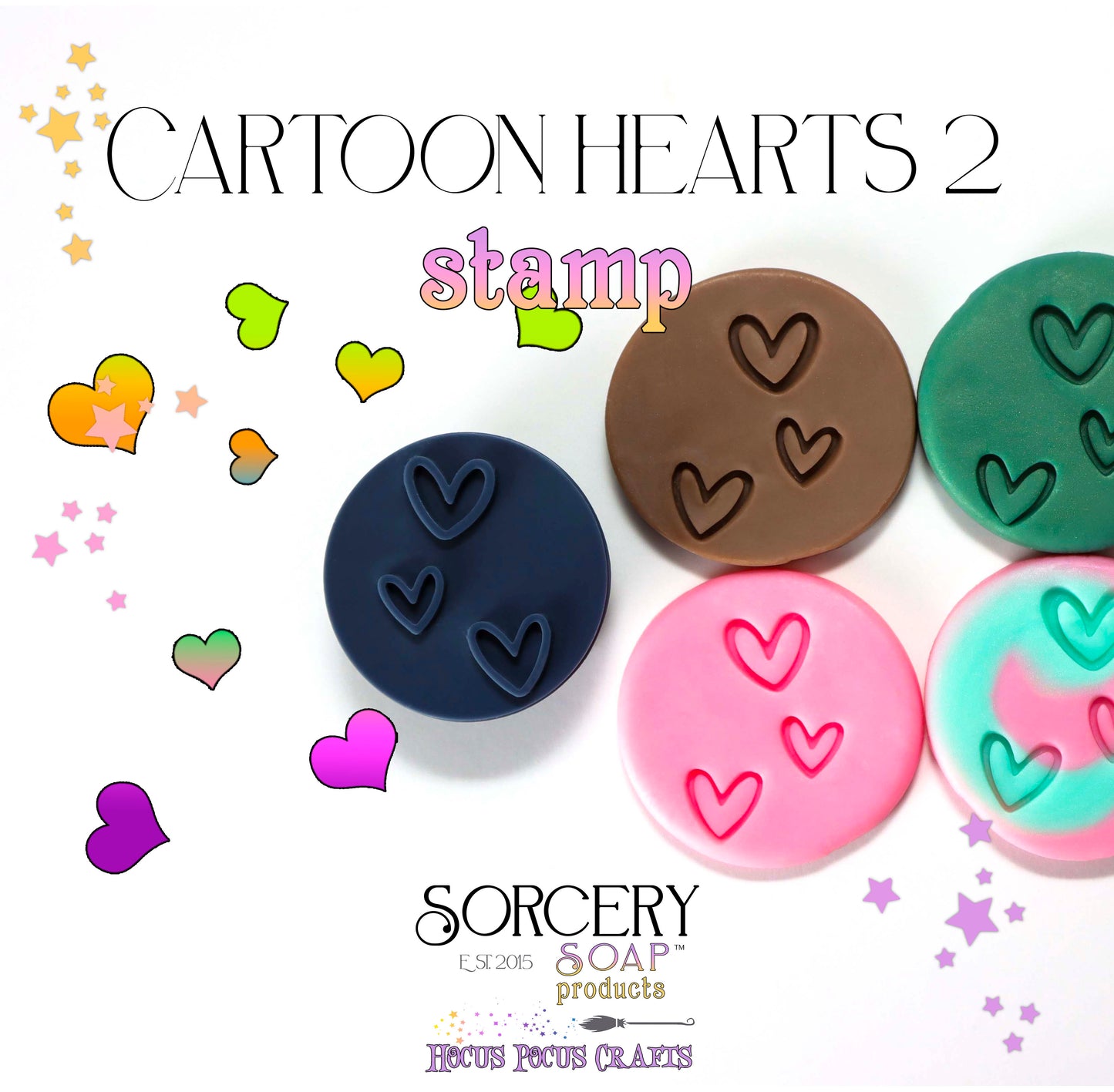 Party - Cartoon Hearts 2 Stamp