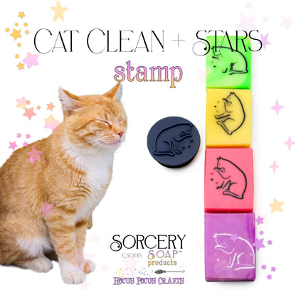 Cat Clean Stars Stamp